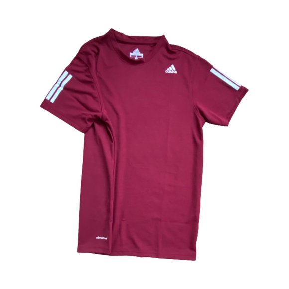 Adidas Men's Dry Fit Maroon Short Sleeve Training  T-Shirt Size S, L - Picture 3 of 7